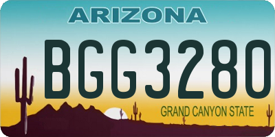 AZ license plate BGG3280