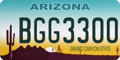 AZ license plate BGG3300