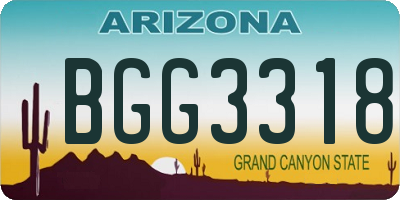 AZ license plate BGG3318