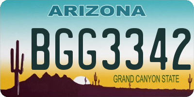 AZ license plate BGG3342