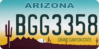AZ license plate BGG3358