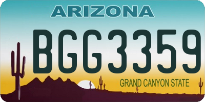 AZ license plate BGG3359