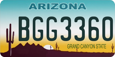 AZ license plate BGG3360