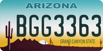 AZ license plate BGG3363