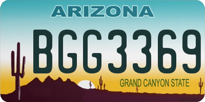 AZ license plate BGG3369