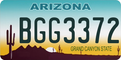AZ license plate BGG3372