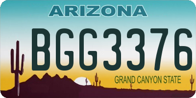 AZ license plate BGG3376