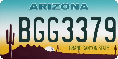 AZ license plate BGG3379