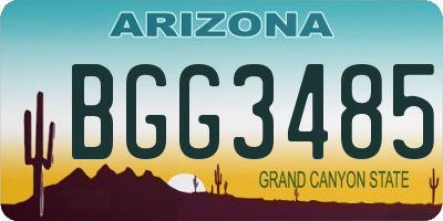 AZ license plate BGG3485