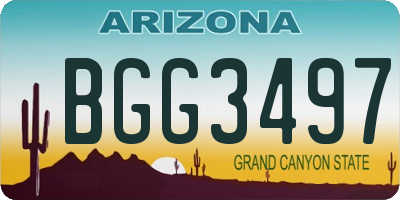 AZ license plate BGG3497
