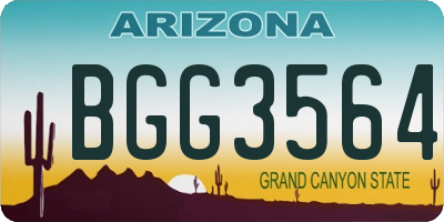 AZ license plate BGG3564