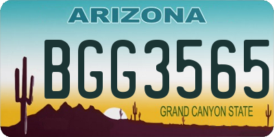 AZ license plate BGG3565