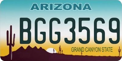 AZ license plate BGG3569