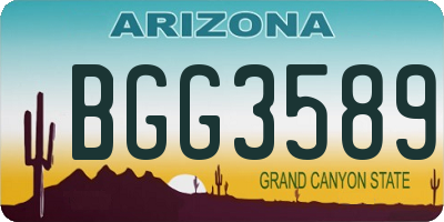 AZ license plate BGG3589
