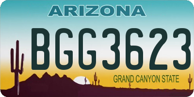 AZ license plate BGG3623