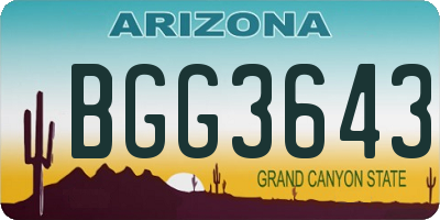 AZ license plate BGG3643