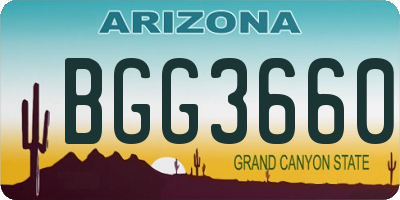 AZ license plate BGG3660