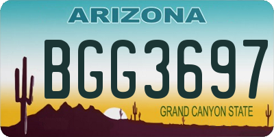 AZ license plate BGG3697