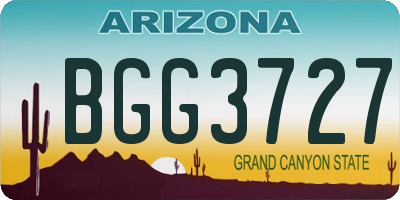 AZ license plate BGG3727
