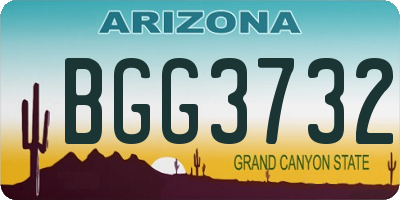 AZ license plate BGG3732