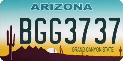 AZ license plate BGG3737