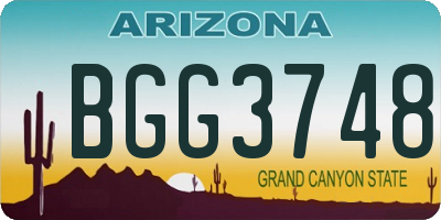 AZ license plate BGG3748
