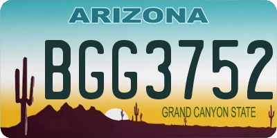 AZ license plate BGG3752