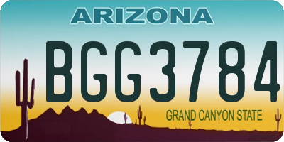 AZ license plate BGG3784