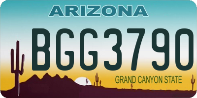 AZ license plate BGG3790