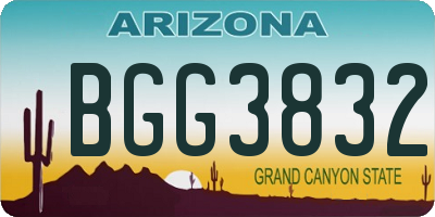 AZ license plate BGG3832