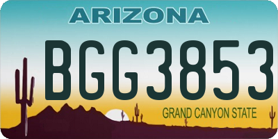 AZ license plate BGG3853