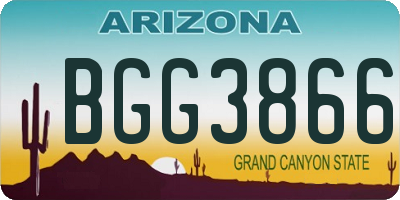 AZ license plate BGG3866