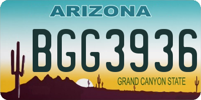 AZ license plate BGG3936