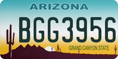 AZ license plate BGG3956