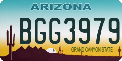 AZ license plate BGG3979