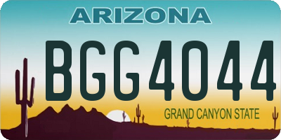AZ license plate BGG4044