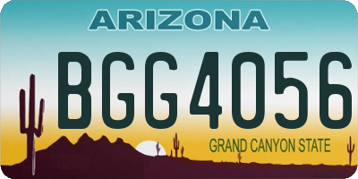 AZ license plate BGG4056