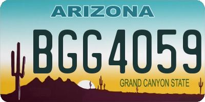AZ license plate BGG4059