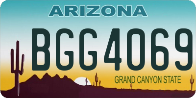 AZ license plate BGG4069