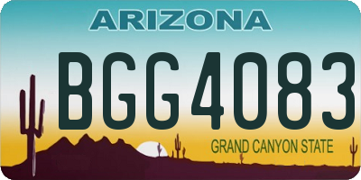 AZ license plate BGG4083