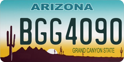 AZ license plate BGG4090