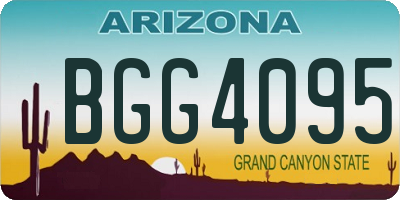 AZ license plate BGG4095