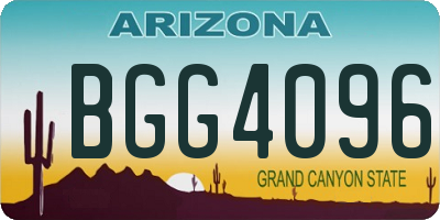 AZ license plate BGG4096