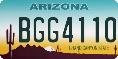 AZ license plate BGG4110