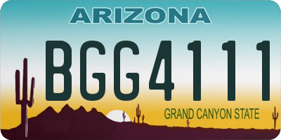 AZ license plate BGG4111