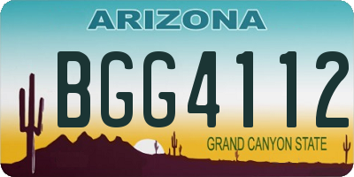 AZ license plate BGG4112