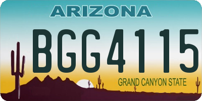 AZ license plate BGG4115