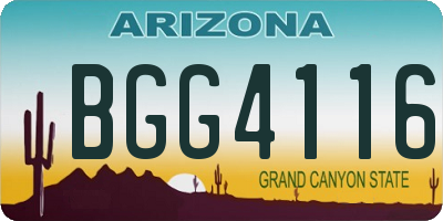AZ license plate BGG4116