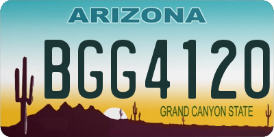 AZ license plate BGG4120