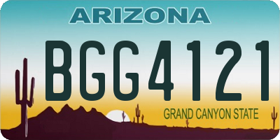 AZ license plate BGG4121